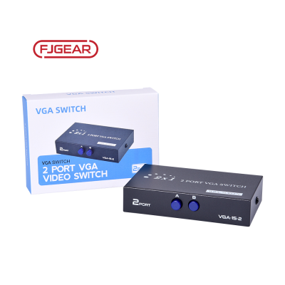 Fj-15-2 Fjgear Support Customization 2 in and 1 Out1920*1440 Kvm Switch Vga Switch 2 Port Vga