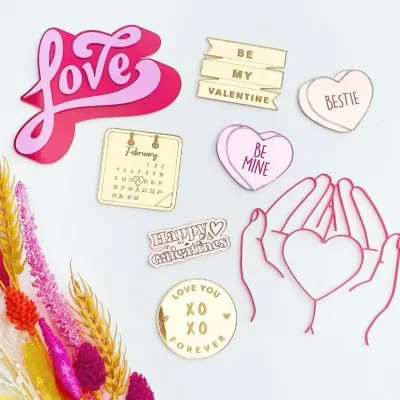 Gold pink Valentine's Day Cupcake Decorations