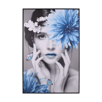 Modern Style High Quality Custom Art Printing Canvas Prints-Modern Butterfly Flower Figure Portrait Paintings for Home Decor