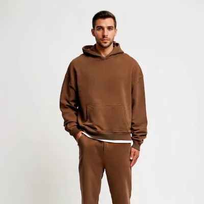 Custom logo Men's Hoodie&sweatshirt Sets Heavy Weight 100% Cotton Fashion Design for Spring Clothes 2025 New Product