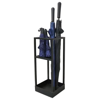 Wholesale Two Layer Metal Vertical Umbrella Storage Rack Small Household Vertical Umbrella Holder