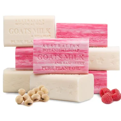 Classic Goat Milk and Goat's Milk with Raspberry, 6.6 OZ, Triple Milled Bars Made with a Natural Soap Base and Enriched