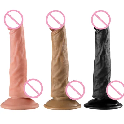 Realistic Deep Anal Dildo Massage Cheap Pussy Masturbation Black PVC Dildo Sex Toy for Women
