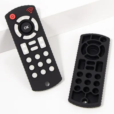 Fubon High Quality Silicone Phone TV Remote Control Baby Chewable Teething Toy Infant 6-12 Months Birthday Gift BPA Free Unisex