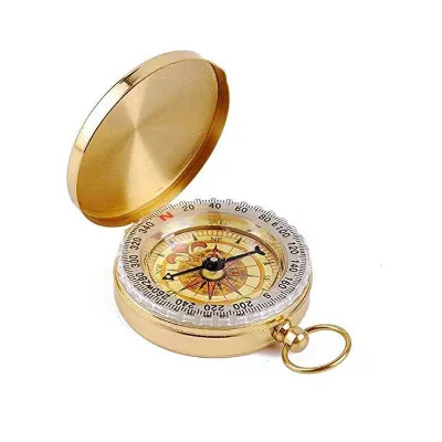 Metal Mini Pure Copper Compass Outdoor Mountaineering Multi-Function Luminous Car Retro Flip Compasses