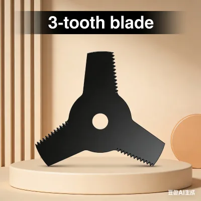 Heavy Duty Stainless Steel 3 Tooth Brush Cutter Blade, 3T Grass Trimmer Replacement Blade for Gasoline Strimmer