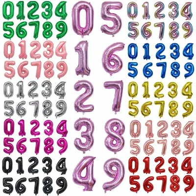Djtsn 32 Inch Large Number Balloons Set with Helium for Christmas, Wedding, Birthday Party Decor, Unisex Toy Gift