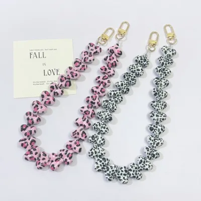 Leopard Print Heart Design Bag Chain 45cm Shoulder Strap Purse Decorative Belt Handbag Replacement Bag Chain