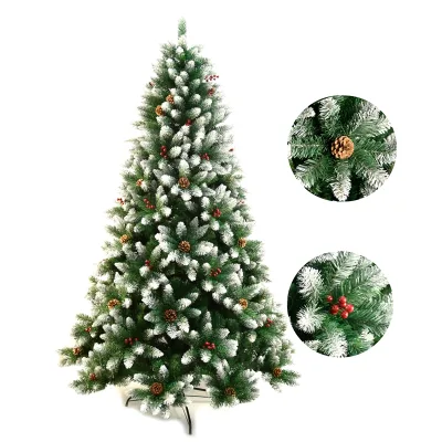 Best Selling Outdoor Christmas Tree Decoration 210cm Artificial Red Berry and Pinecone Decorative Christmas Tree