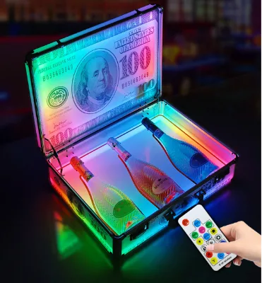 New Dollar Money case Clear Acrylic Money Box champagne Bottle Glorifier Liquor Wine Bottle Holders Presenter Box