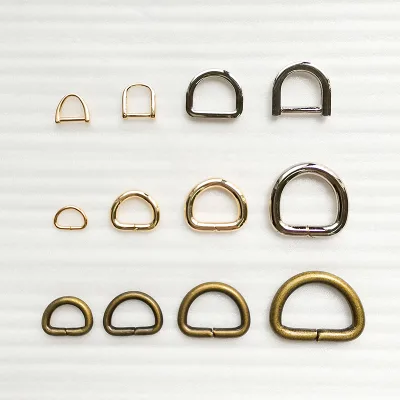 Wholesale Bag Accessories Alloy Metal Small Size D Shape Buckle D Ring for Handbag DIY Leather