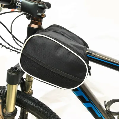 New Self-Propelled Mountain Bike Beam Front Saddle Bag Wear-Resistant Waterproof Canvas Tube Bag Riding Equipment