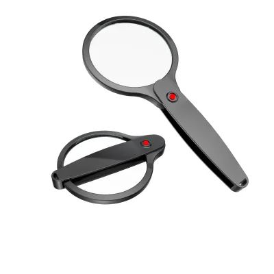 Portable Foldable Magnifying Glass 3X-6X Magnification 90mm Lens OEM Customizable Handheld Outdoor Observation Aid for Children