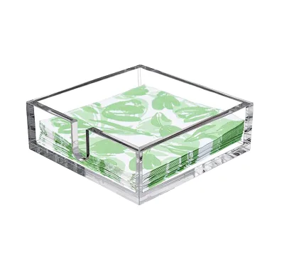 Luxury Portable Square Clear Acrylic Napkin Holder Modern Custom Lucite Napkin Tray Tissue Box Factory Customizable Table