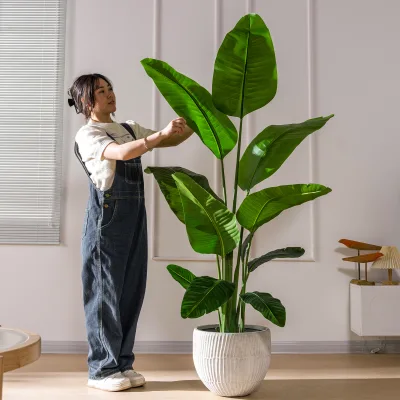 Handmade Luxury Artificial Traveler's Palm Trees Indoor Live Simulation Bonsai Home Garden Wedding Christmas Decor Outdoor Live