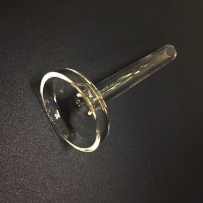 Clear larger diameter quartz tube with flange