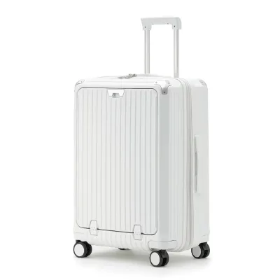Multifunctional USB Business Trolley Case Aluminum Universal Wheel Suitcases Explosion-Proof Zipper ABS PC Travel Light Set