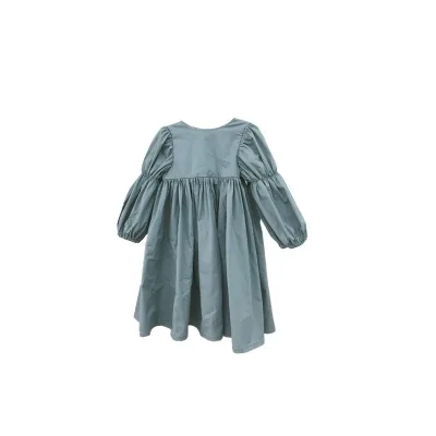 2021 Fashion Prom Event Princess Birthday Wedding Party Dress Retro Puff Sleeve Korea Style Long Sleeve Girl Dress