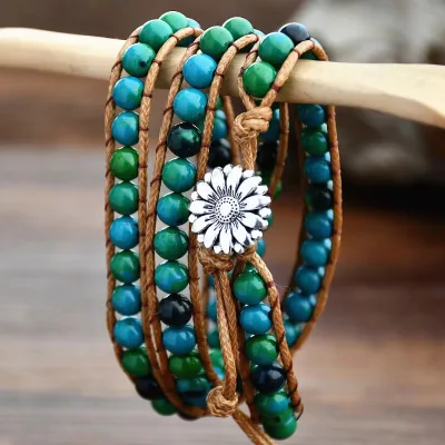 Support Custom Unique Natural Stone Handmade Bohemian Bracelet