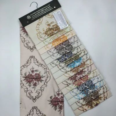 Luxury Style Polyester Wrinkle Resistant Flower Pattern Yarn Jacquard Bubble Curtains Fabric