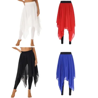 Womens Chiffon Skirt Leggings Skirts Ballet Dance Pantskirt for Classical Dancing Ballet Dance Training Stage Performance
