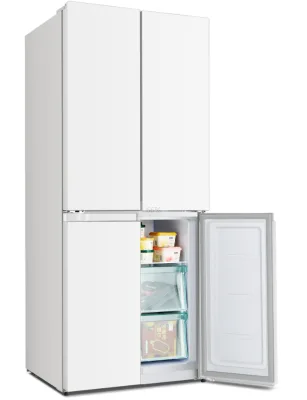 360L Custom Quad Door Refrigerator OEM Large Capacity 4-Door Fridge with Bottom Freezer, Stainless Steel Finish BCD-360WDY