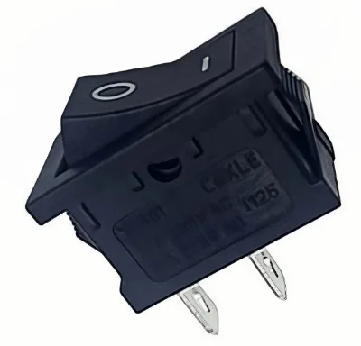 Square Boat Shaped Switch with Two Legs and Two Gear Rocker Switch KCD1-101 Black Boat Shaped Power Switch