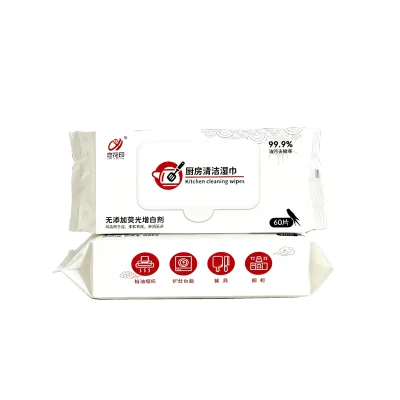60 Pcs Disposable Kitchen Cleaning Wipes Multi-Purpose OEM Service Eco-Friendly Tissue Without Hurting Hands