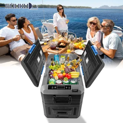 Factory Supply Small Freezer 12v 24v Camper Van Portable Refrigerator RV Freezer Cooler Box With Battery