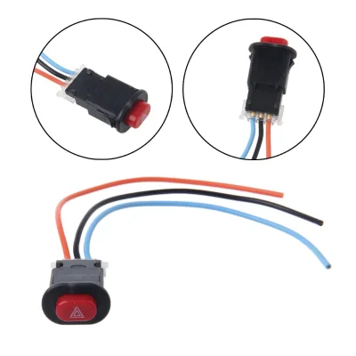 Motorcycle Hazard Light Switch Double Warning Flasher Emergency Signal W/3 Wires Lock