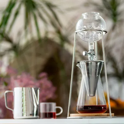 Logo High Quality Glass Coffee Pot Household Drip-type Coffee Pot Creative Gifts Resistant Coffee Heater Pot