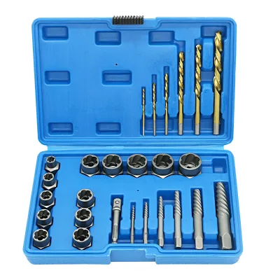 26PCS CR-MO Screw Extractor and Drill Bit Set for Daily Hand Tool Set
