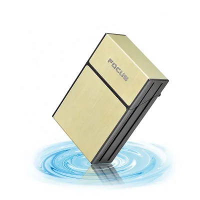 Multi-Functional Metal Cigarette Case Moistureproof and Windproof with Carved Design Pack of Lighter
