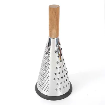 Three-sided Tapered Stainless Steel Vegetable Grater With Wooden Handle Radish Cheese Grater Cheese Grater