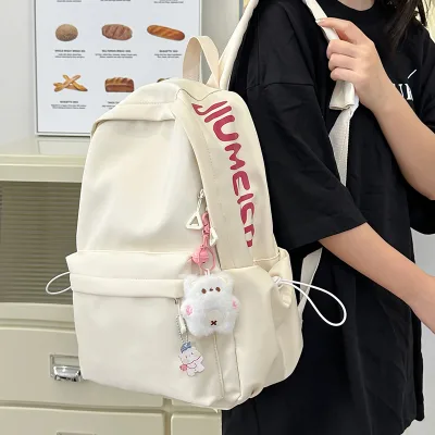 Customizable Large Capacity Backpack Cute Girl Style Backpack Suitable for Outdoor Travel Students Simple and Versatile Style