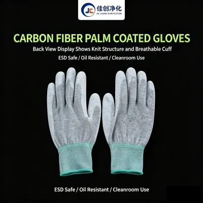 Anti-Static PU Coated  Palm Labor Gloves Dust-Free Work Non-Slip Nylon Carbon Fiber General Purpose S-M-L Sizes
