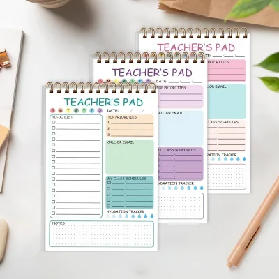 In-stock Printed Macaron-colored Ring-bound Planner Top-opening Agenda Productivity Notebook Daily Weekly Organizer 100 Sheets