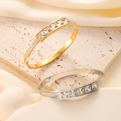 Minority Delicate Wholesale Women Accessories Bangles Stainless Steel Woman Jewelry Best Sellers Diamond Bangle ALN25120719