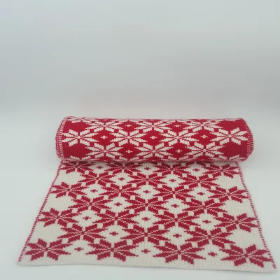 Custom Factory Winter Fashion Jacquard 100% Cotton Team Knitting Pattern Football Fans Sport Scarf