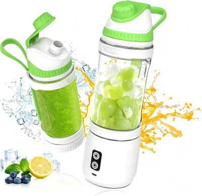 Portable Stainless Steel Personal Blender USB Rechargeable 6 Blades German 700ml Leakproof Lid Smoothie Maker Travel Gym Use
