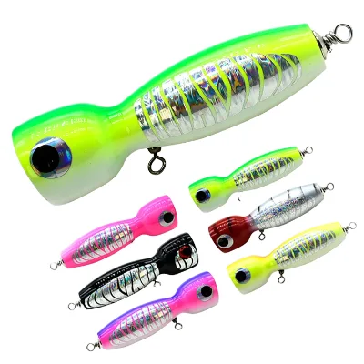 Topwater Popper Lure for Mackerel Bass Trout & Tilapia-Saltwater Fishing 115MM 45G