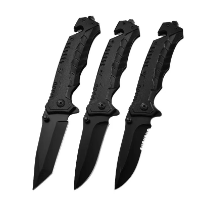 High hardness stainless steel folding knife, field survival self-defense tactical outdoor knife, portable sharp fruit knife