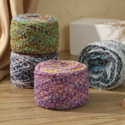 Dimuni Spot Product Gradient Loop Yarn Multi Colored Wool Mohair Yarn for Knitted Knitwear