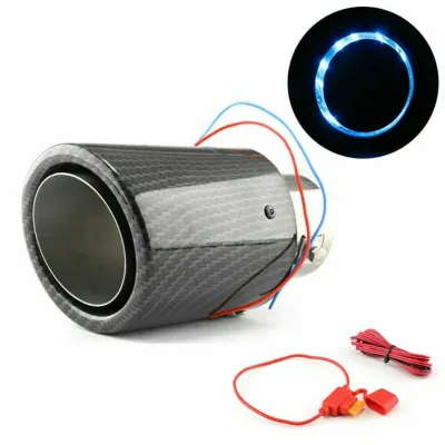 Universal OEM Red Blue Fire Flame Universal Car Exhaust Tip With Led Light for 35-63mm