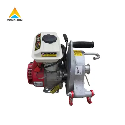 Small Portable Portable Gasoline Engine Winch Grinder Cable Machine