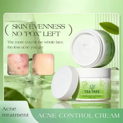 50g Tea Tree Extract Acne Cream - Niacinamide Infused Face Cream to Reduce Acne & Blemishes, Soothing Daily Moisturizer