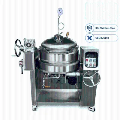 Food Grade Custom Volume Tilting Jacketed Pot for Edible Oil Paste Processing Electric Oil Cooking Mixer