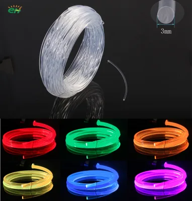 3mm High-Temperature Resistant Optical Fiber LED RGB Colorful IP68 Waterproof Automotive Landscape Use Polyurethane+PTFE Body