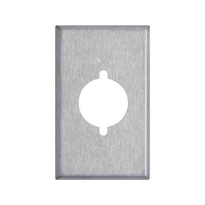 1 Gang Industrial Power Outlet Stainless Steel Wall Plate with 2.125" Dia. Hole