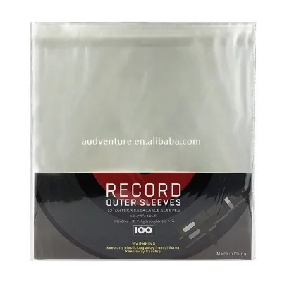 OPP Transparent Plastic Vinyl Record Preservation Sleeve Vinyl Record Storage Bag 12 Inch Vinyl Record Outer Sleeve
